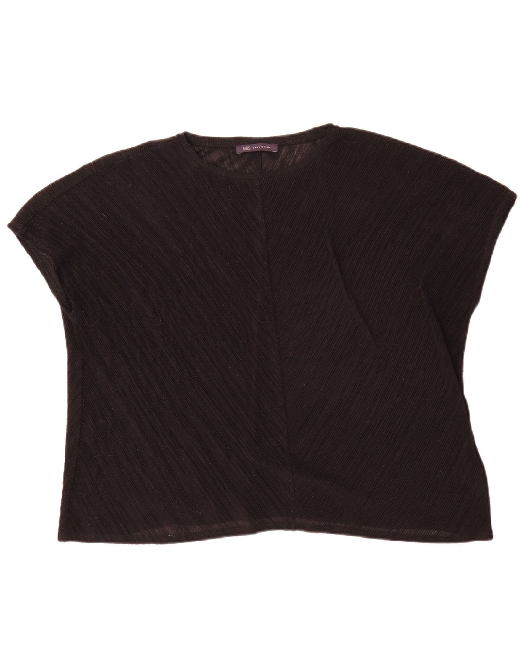 Top camicetta da donna Marks & Spencer UK 16 grande poliestere nero