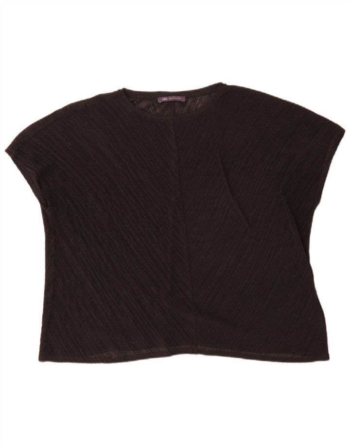 Top camicetta da donna Marks & Spencer UK 16 grande poliestere nero