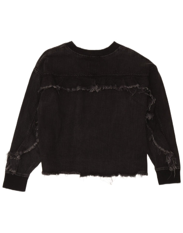 Felpa da donna Zara UK 14 cotone nero medio