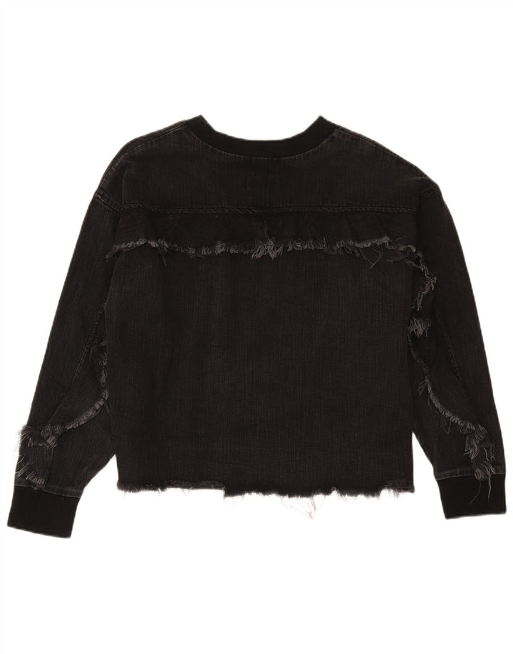 Felpa da donna Zara UK 14 cotone nero medio