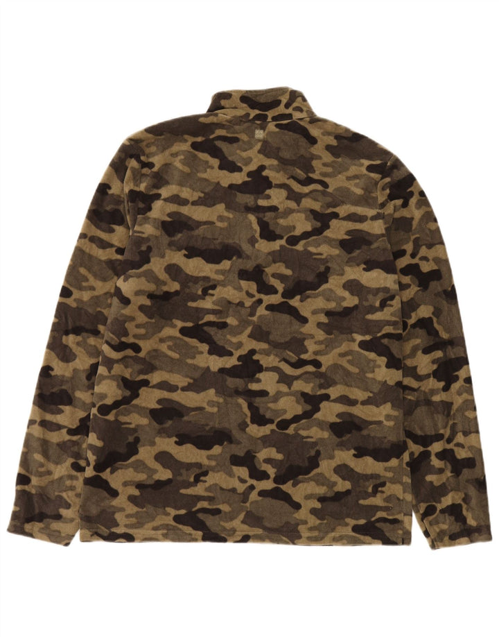 Maglione in pile da uomo con collo con zip Mountain Warehouse Beige medio mimetico