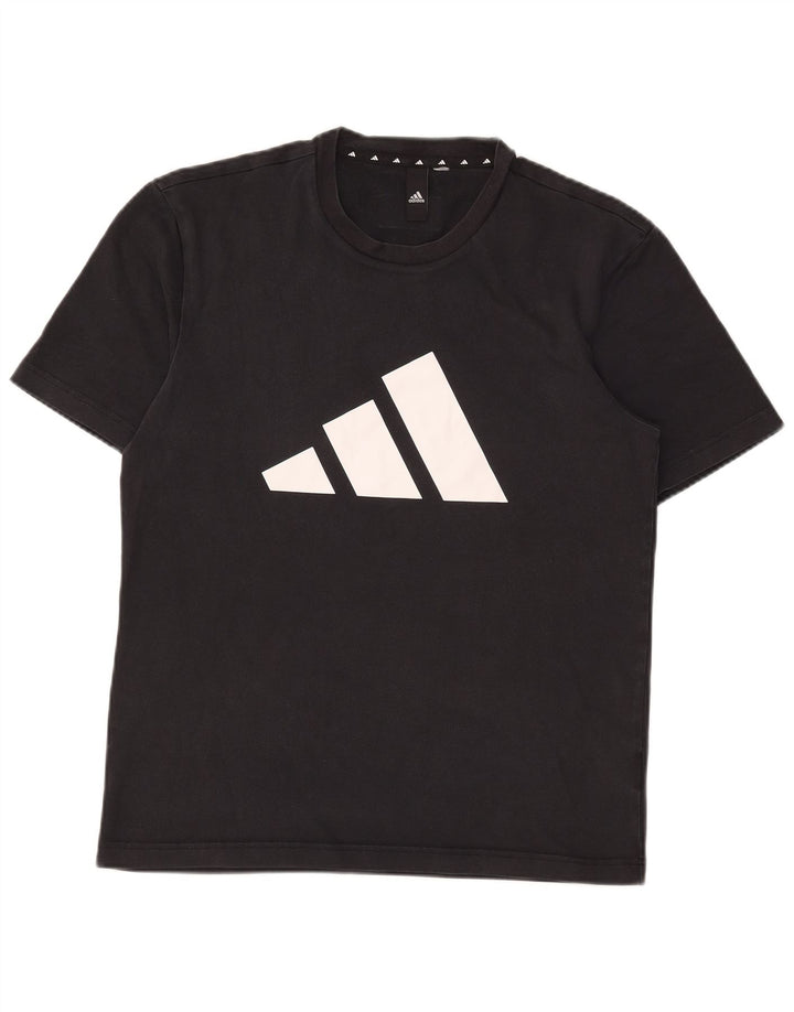 T-shirt grafica da uomo Adidas Top in cotone nero medio