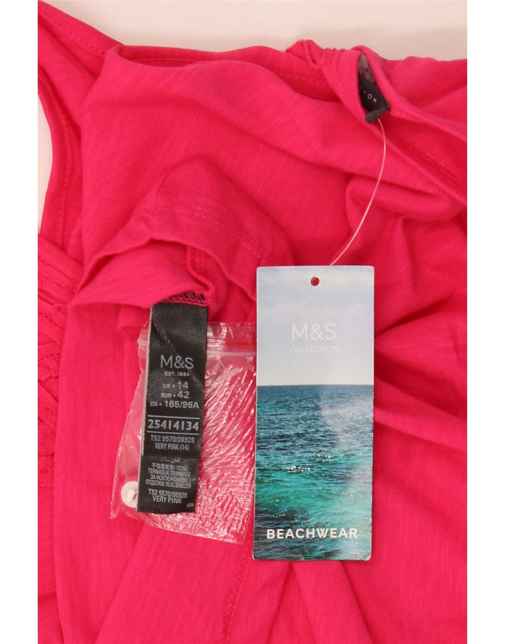 Tutina senza maniche da donna Marks & Spencer UK 14 cotone rosa medio