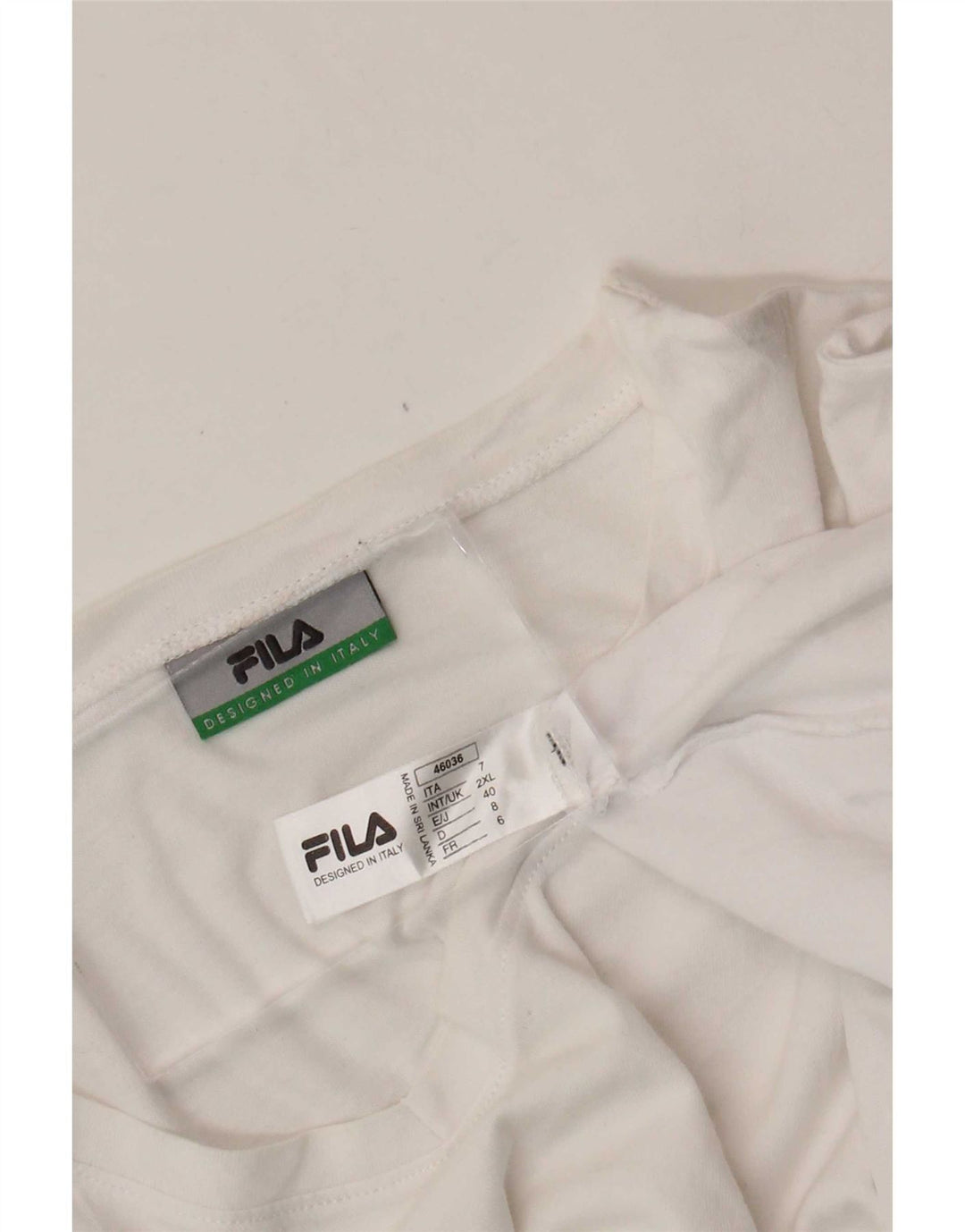 Maglietta Fila da uomo Top 2XL in cotone bianco