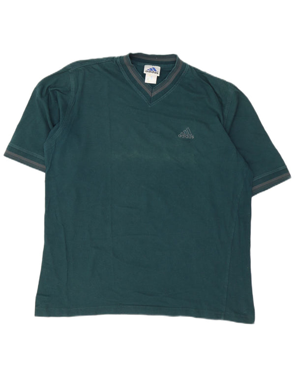 T-shirt da uomo Adidas Top grande in cotone a righe verdi