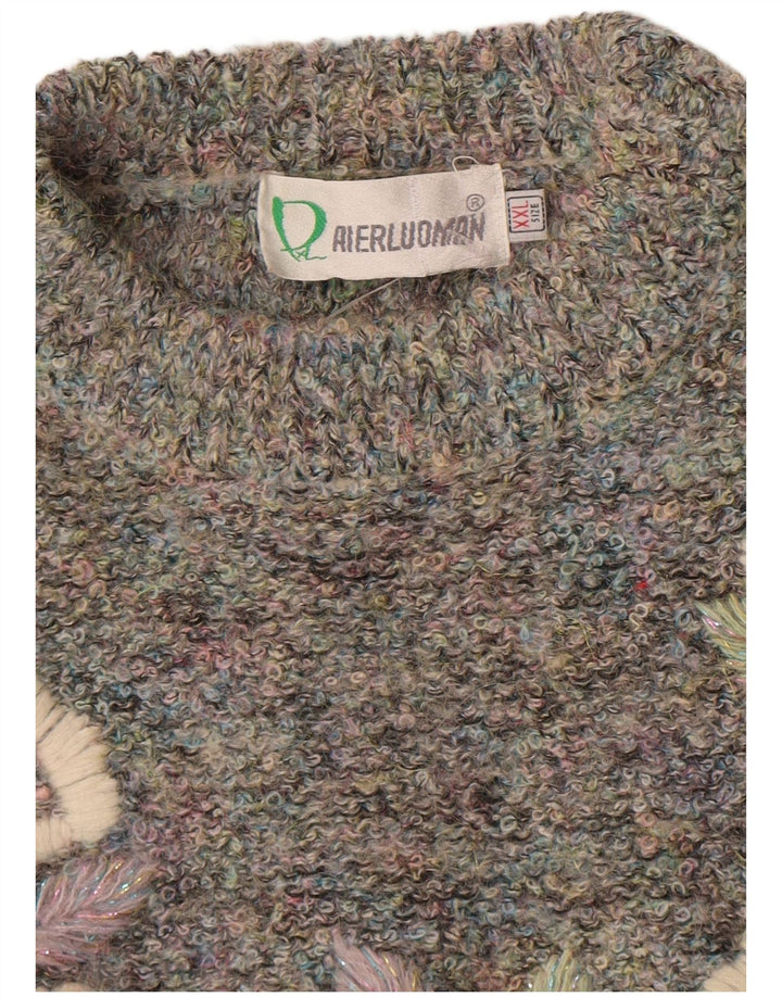 Maglione maglione girocollo da donna Aierluoman UK 20 2XL multicolore