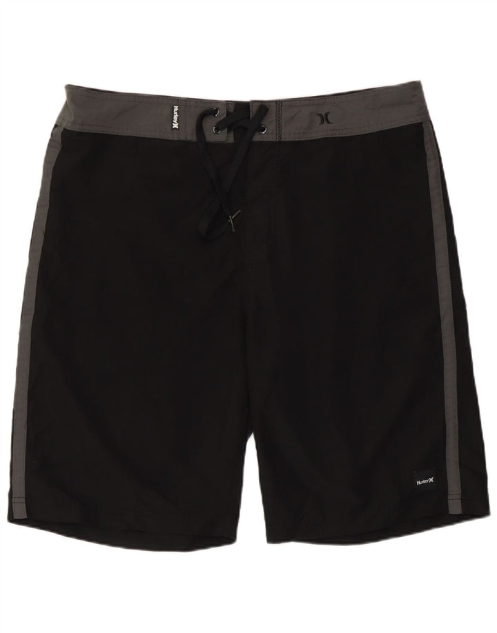 Pantaloncini da bagno da uomo Hurley Large in poliestere color block nero
