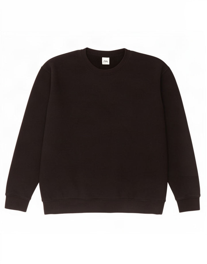 Felpa Zara Uomo Maglione Grande Cotone Nero