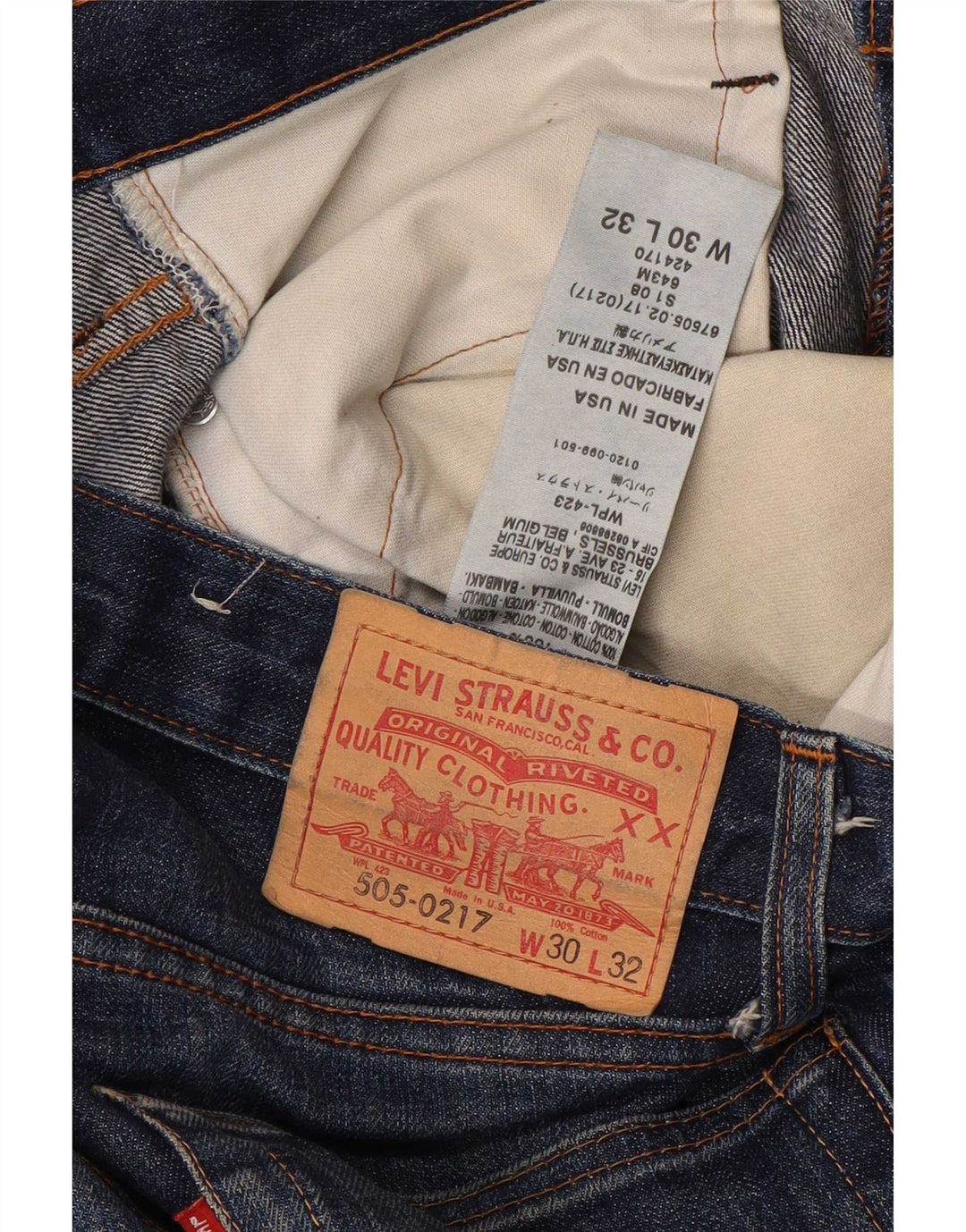 Levi's Uomo 505 Jeans dritti W30 L32 Cotone blu navy
