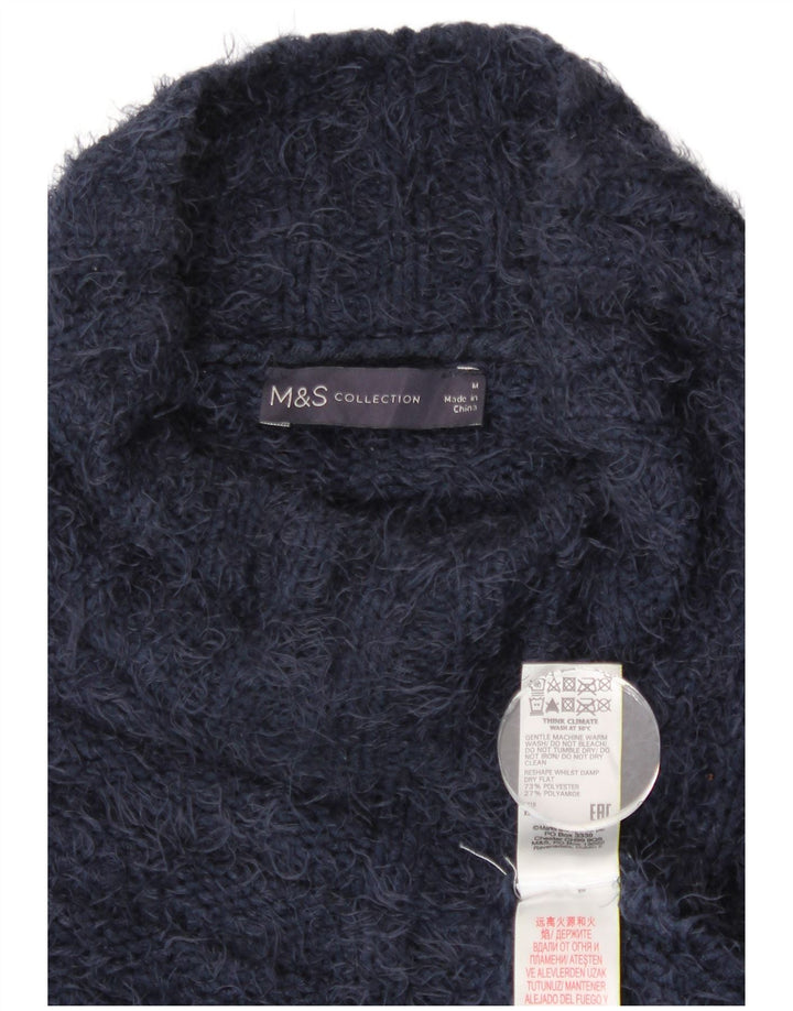 MARKS & SPENCER Maglione maglione da donna con collo alto UK 14 Blu navy medio