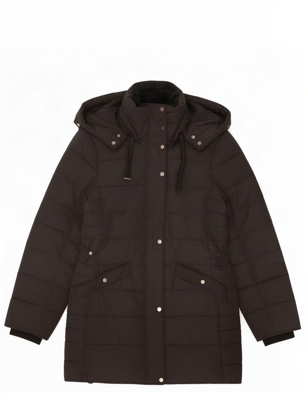Giacca imbottita oversize con cappuccio Zara Trafaluc da donna UK 10 piccola nera