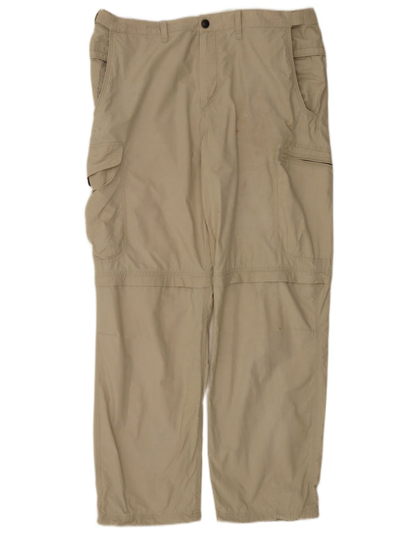 Pantaloni cargo dritti da uomo Marks & Spencer W36 L31 cotone beige