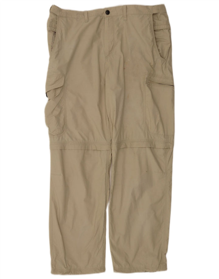 Pantaloni cargo dritti da uomo Marks & Spencer W36 L31 cotone beige