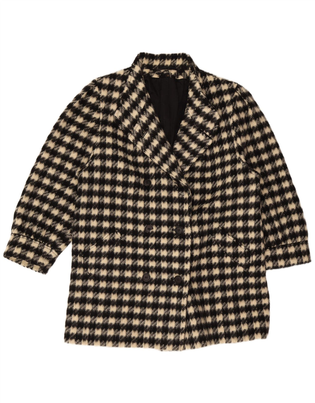 Cappotto doppiopetto da donna Canda EU 44 XL Beige a quadri in lana vergine