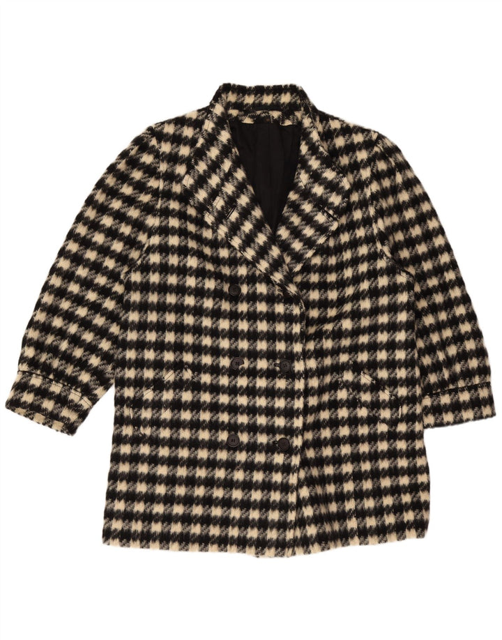 Cappotto doppiopetto da donna Canda EU 44 XL Beige a quadri in lana vergine