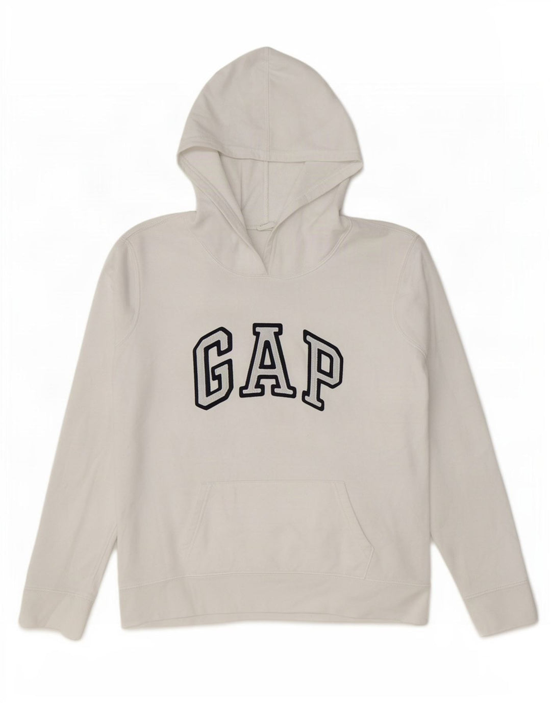 Gap Felpa con cappuccio grafica da donna UK 14 Cotone bianco medio