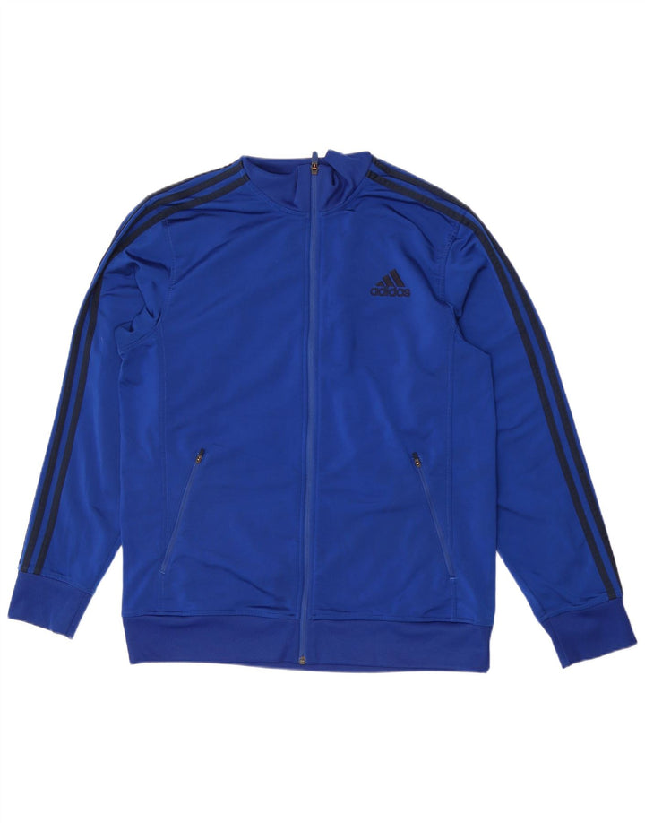 Giacca da ginnastica da uomo Adidas grande in poliestere blu