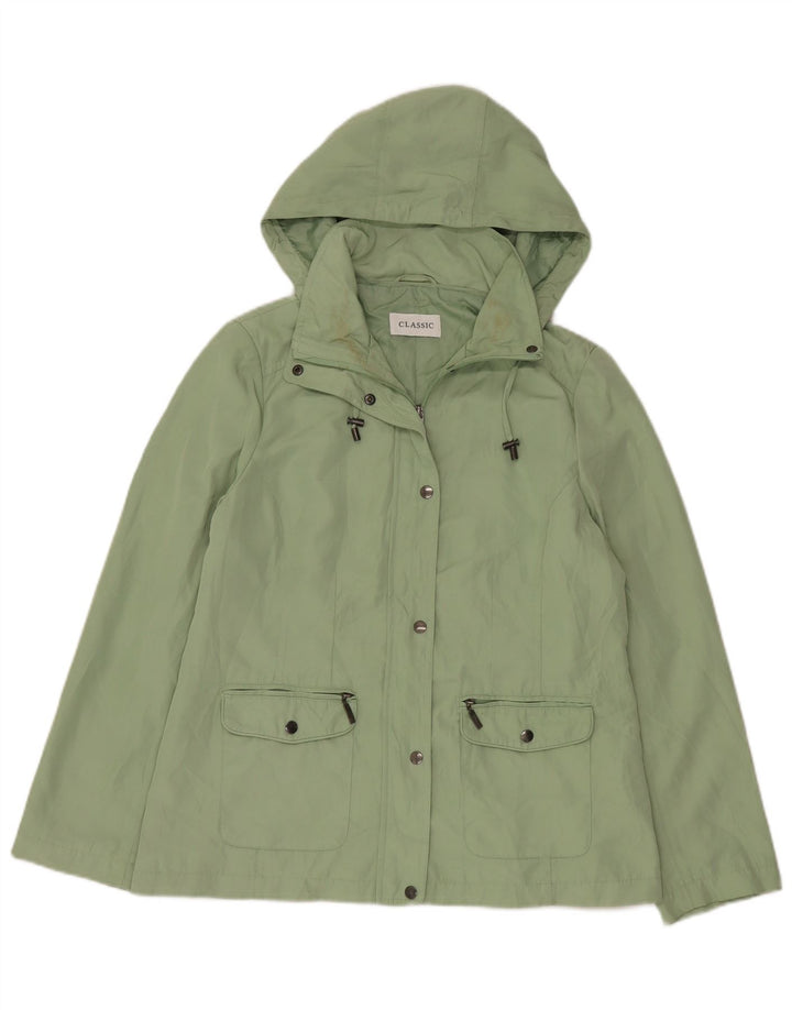 Giacca pratica con cappuccio da donna Marks & Spencer UK 14 Large Verde Poliestere