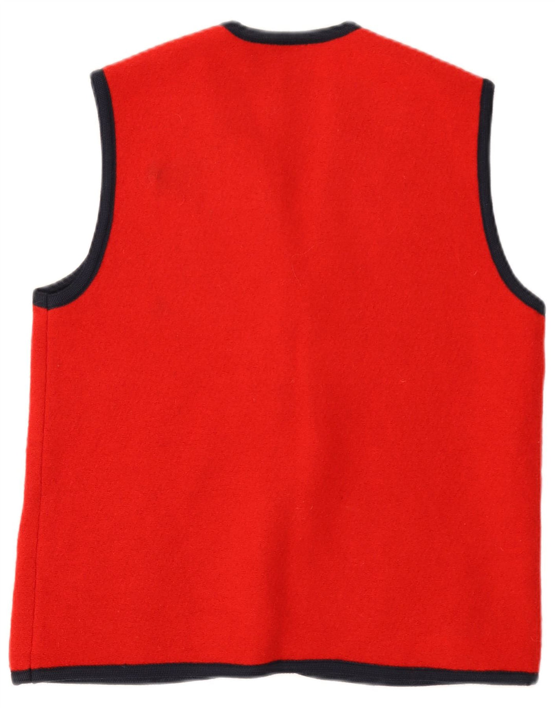 Maglione cardigan senza maniche da donna VINTAGE UK 14 rosso medio