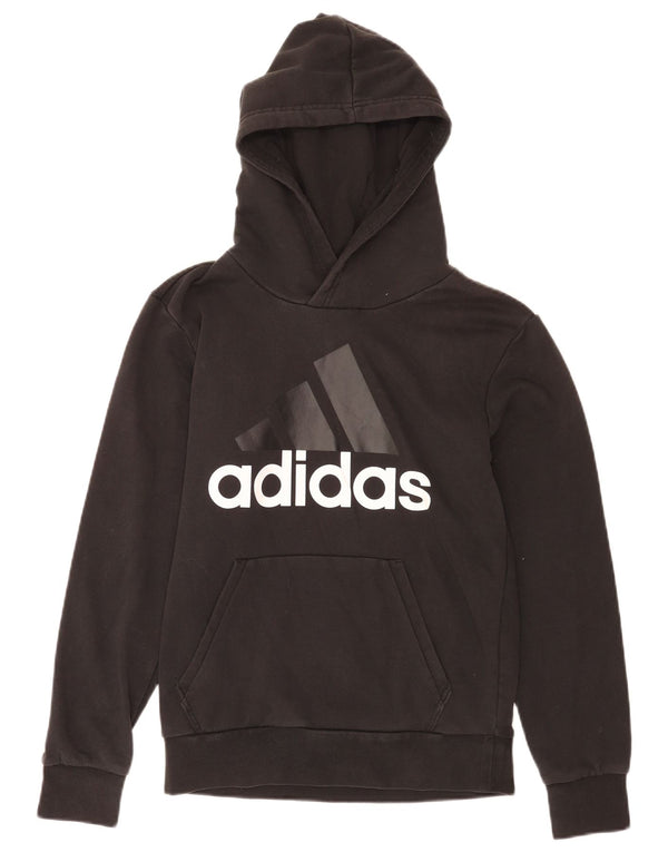 Felpa con cappuccio grafica da uomo Adidas piccola in cotone nero