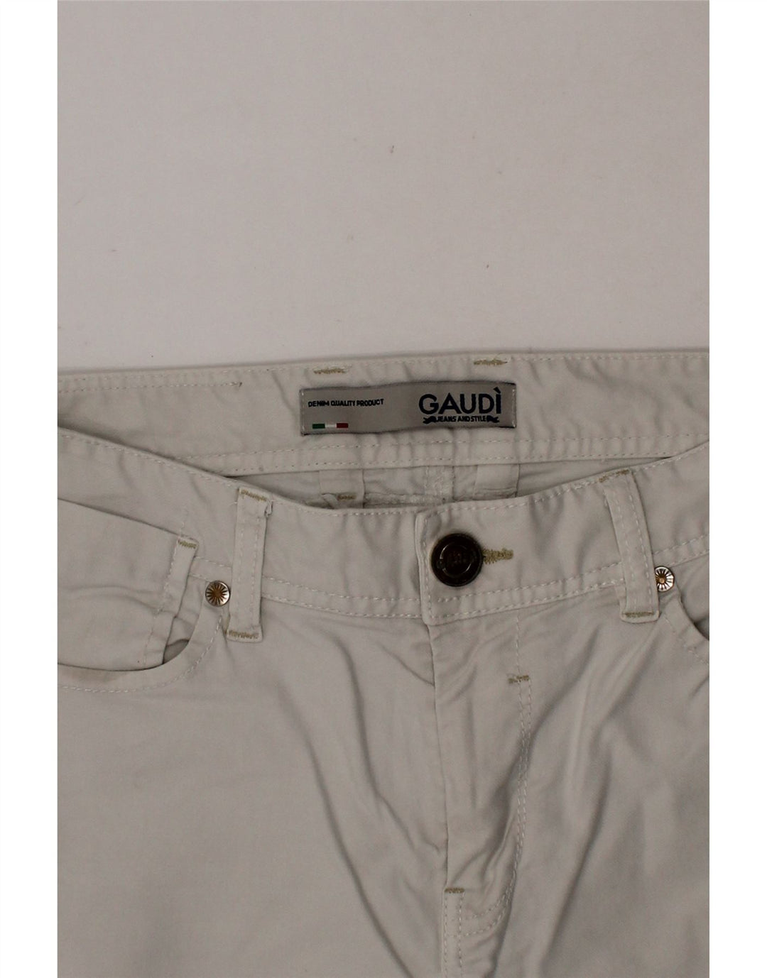 GAUDI Womens Denim Shorts W28 Medium White Cotton Vintage Gaudi and Second-Hand Gaudi from Messina Hembry 