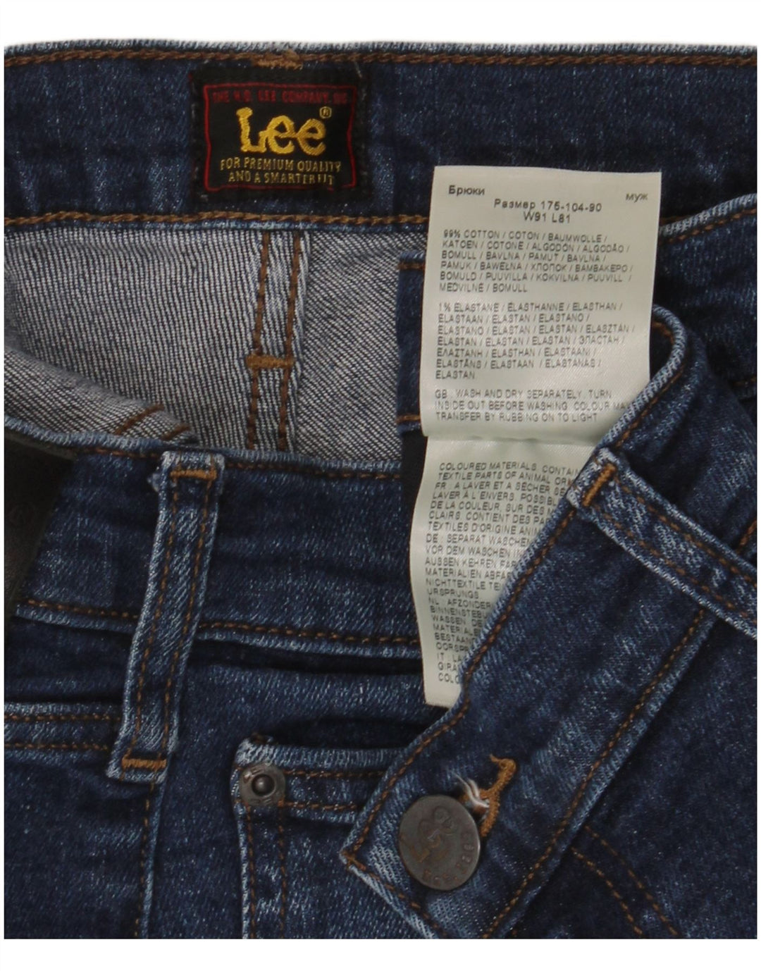 Jeans slim da uomo LEE W36 L32 in cotone blu navy