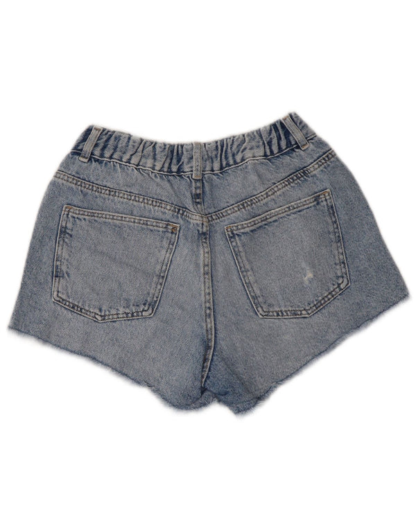 Pantaloncini in denim effetto invecchiato a vita alta ZARA per ragazze 13-14 anni W28 Blu