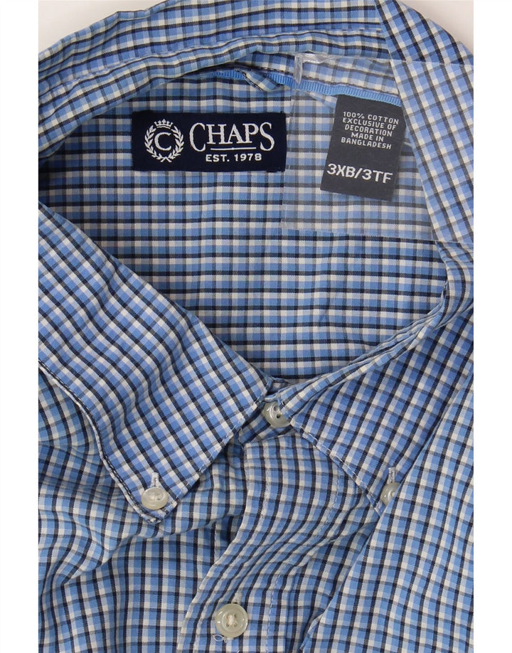 Camicia da uomo Chaps 3XL in cotone a quadretti blu