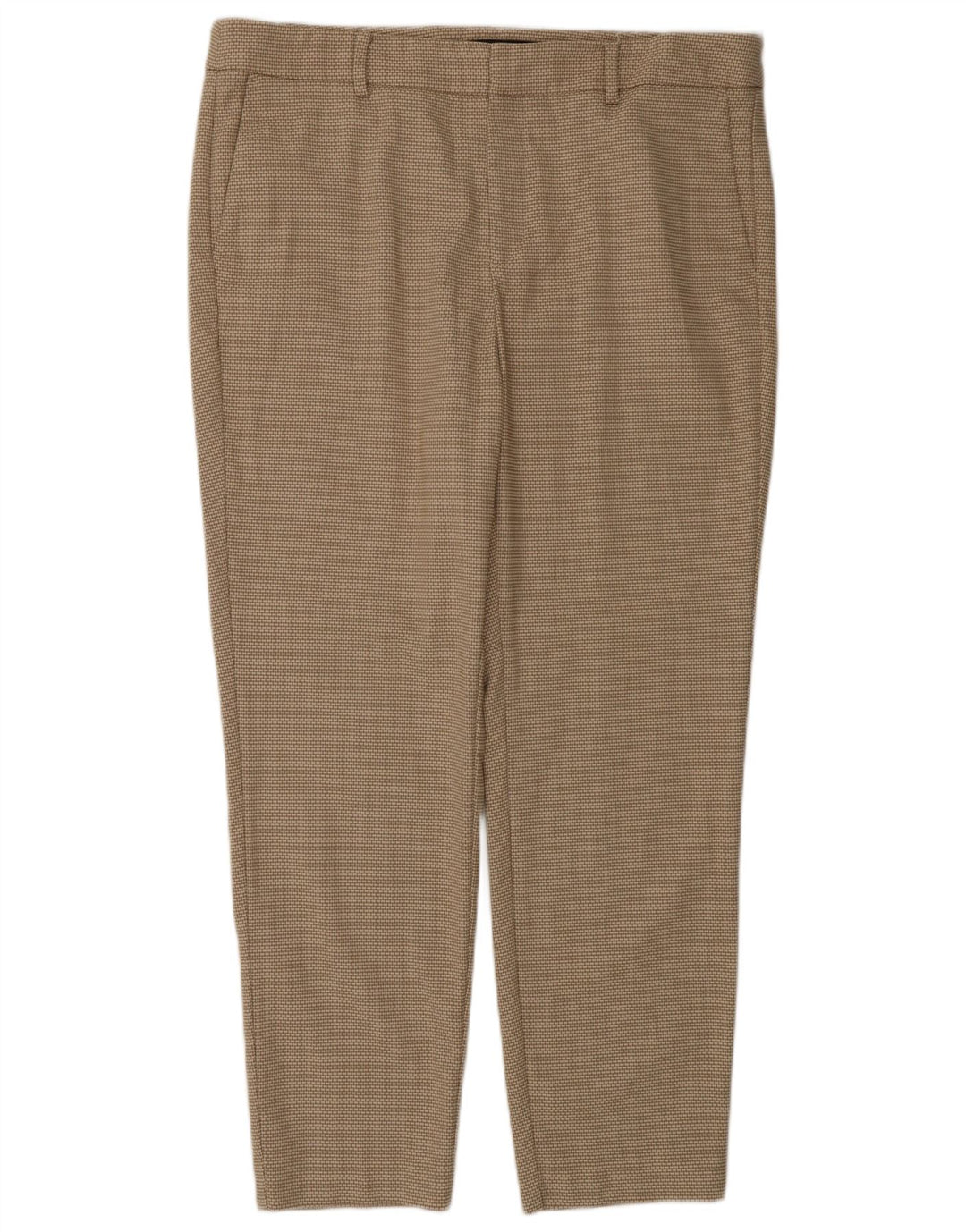 Pantaloni chino slim da donna Zara EU 42 Large W32 L27 Poliestere a quadri beige