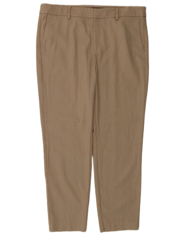 Pantaloni chino slim da donna Zara EU 42 Large W32 L27 Poliestere a quadri beige