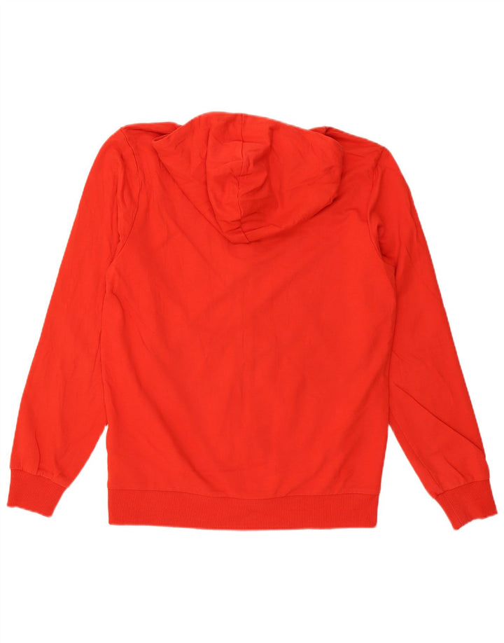 Felpa con cappuccio e zip da uomo Puma in cotone rosso medio