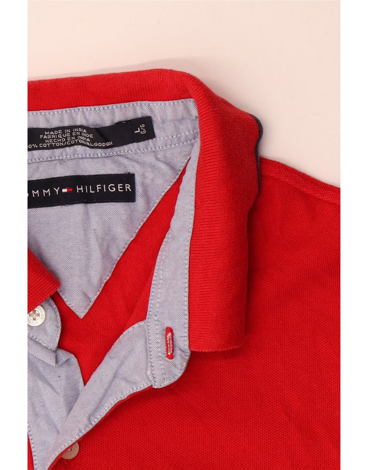 Polo da uomo Tommy Hilfiger grande rossa in cotone