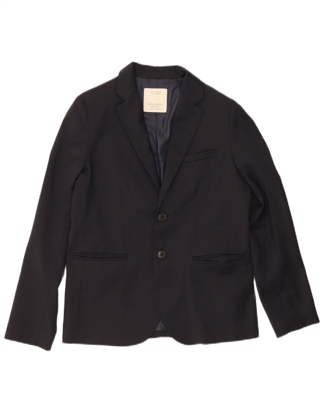 Giacca blazer a 2 bottoni Zara da ragazzo 13-14 anni in poliestere blu navy