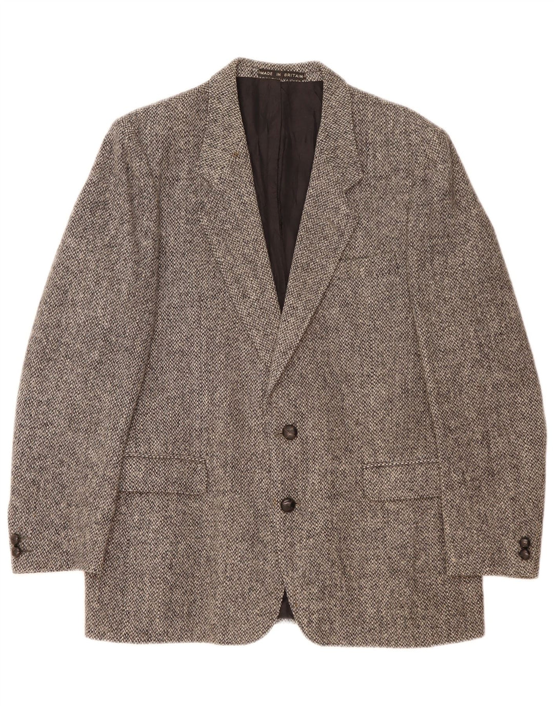 Giacca blazer a 2 bottoni vestibilità regolare da uomo Harris Tweed EU 40 grande lana grigia