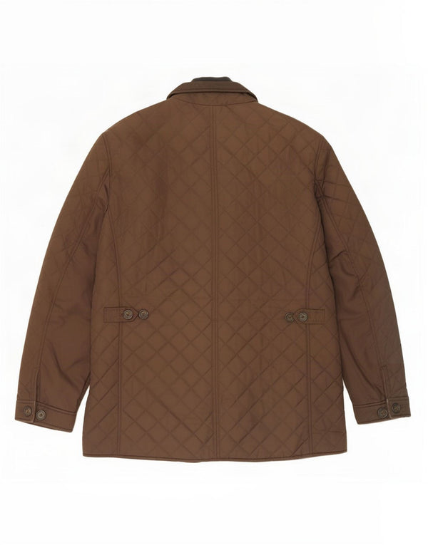 Marks & Spencer Mens Quilted Jacket UK 40 Large Brown Polyester