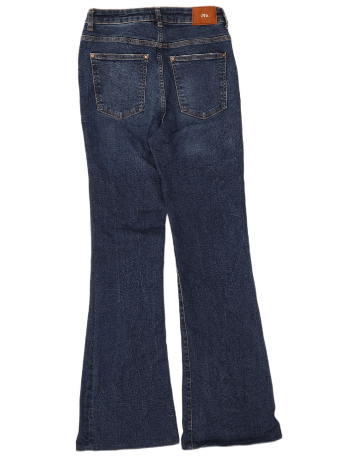 Jeans svasati a vita alta da donna Zara EU 38 piccoli W28 L31 blu