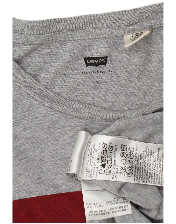 T-shirt grafica da uomo Levi's Top XL in cotone chiazzato grigio