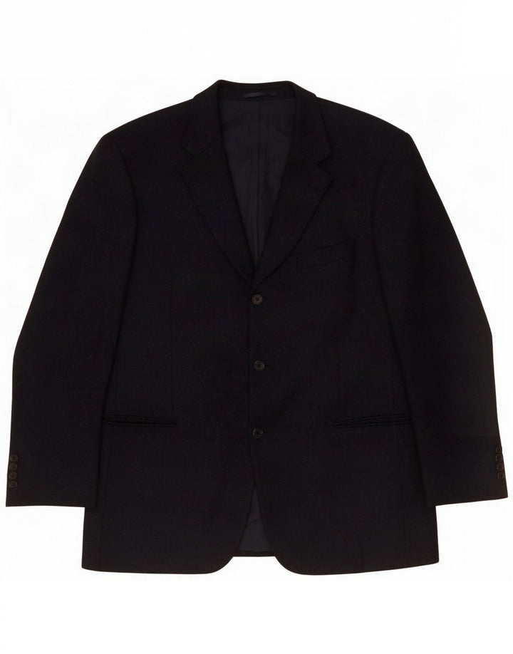 Giacca blazer da uomo a 3 bottoni Hugo Boss EU 54 2XL Lana vergine blu navy