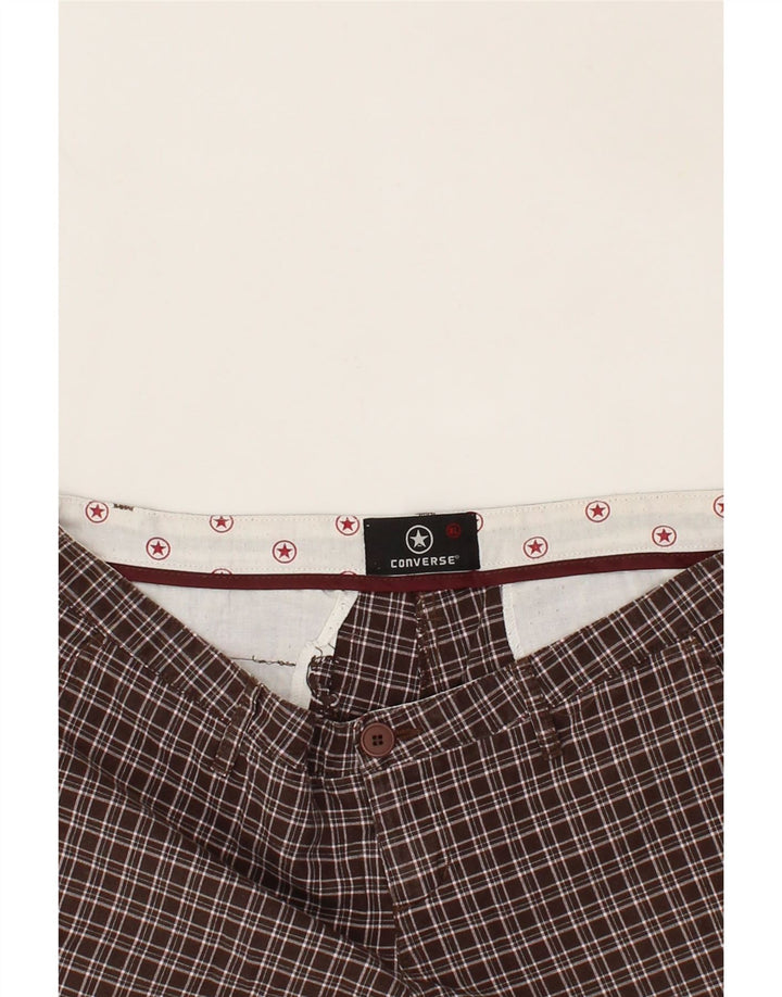 CONVERSE Womens Chino Shorts XL W34 Brown Check Cotton Vintage Converse and Second-Hand Converse from Messina Hembry 