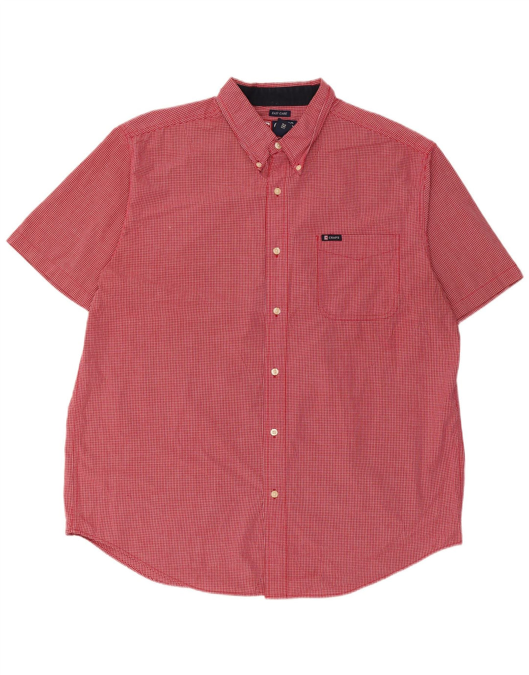 Camicia a maniche corte da uomo Chaps XL in cotone a quadretti rosso