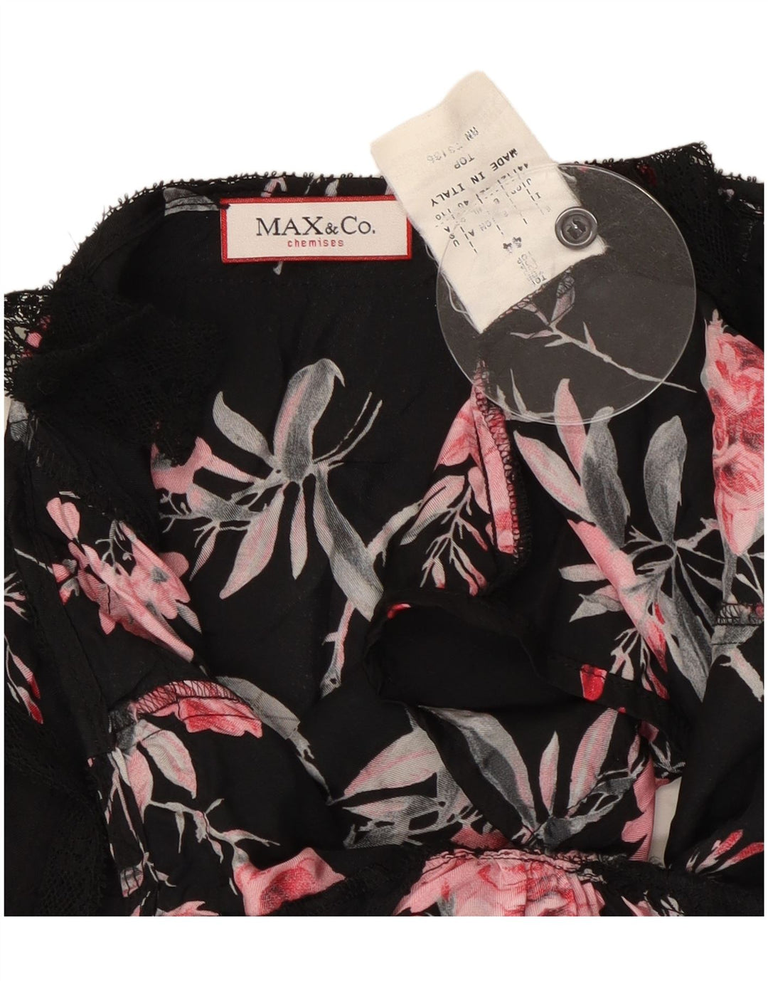 Top a corsetto da donna Max & Co. UK 12 medio nero floreale