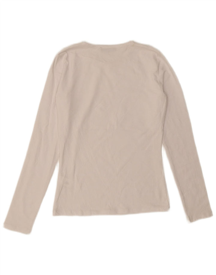 Top Zara da donna a maniche lunghe UK 12 cotone bianco medio