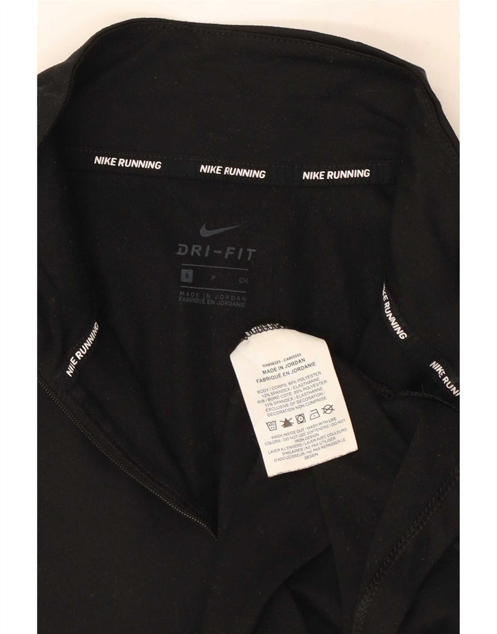 Tuta da ginnastica Nike Dri Fit da uomo con collo e zip, piccola, in poliestere nero