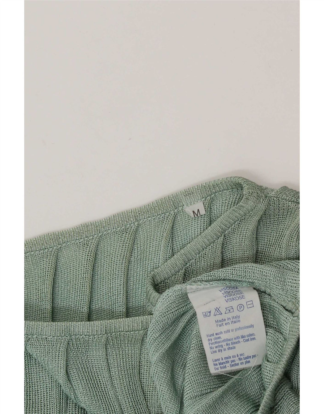Camicetta poncho vintage da donna Top UK 14 Viscosa verde medio