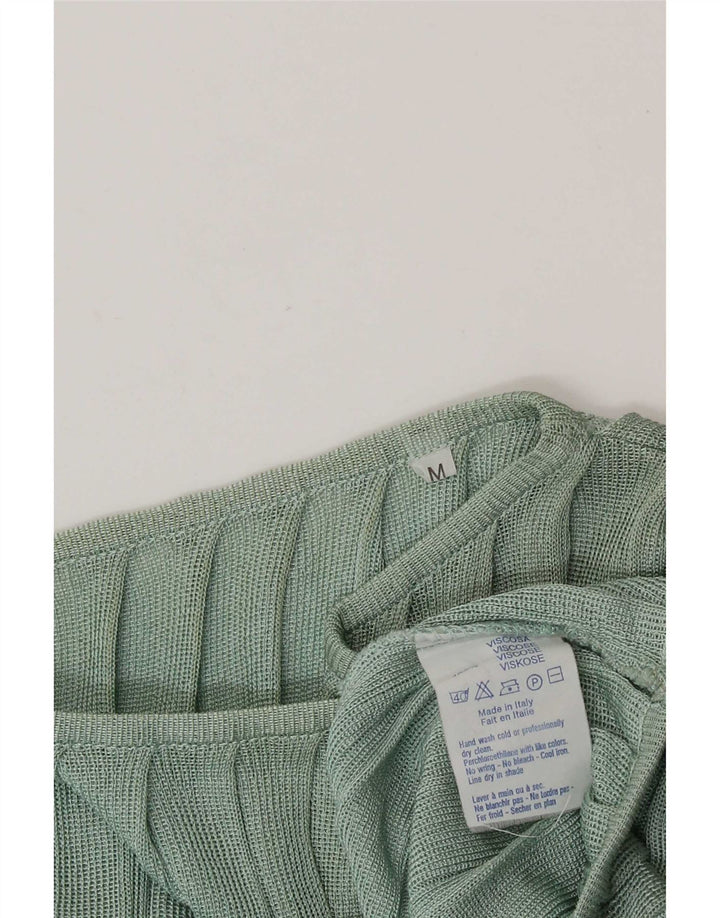 Camicetta poncho vintage da donna Top UK 14 Viscosa verde medio