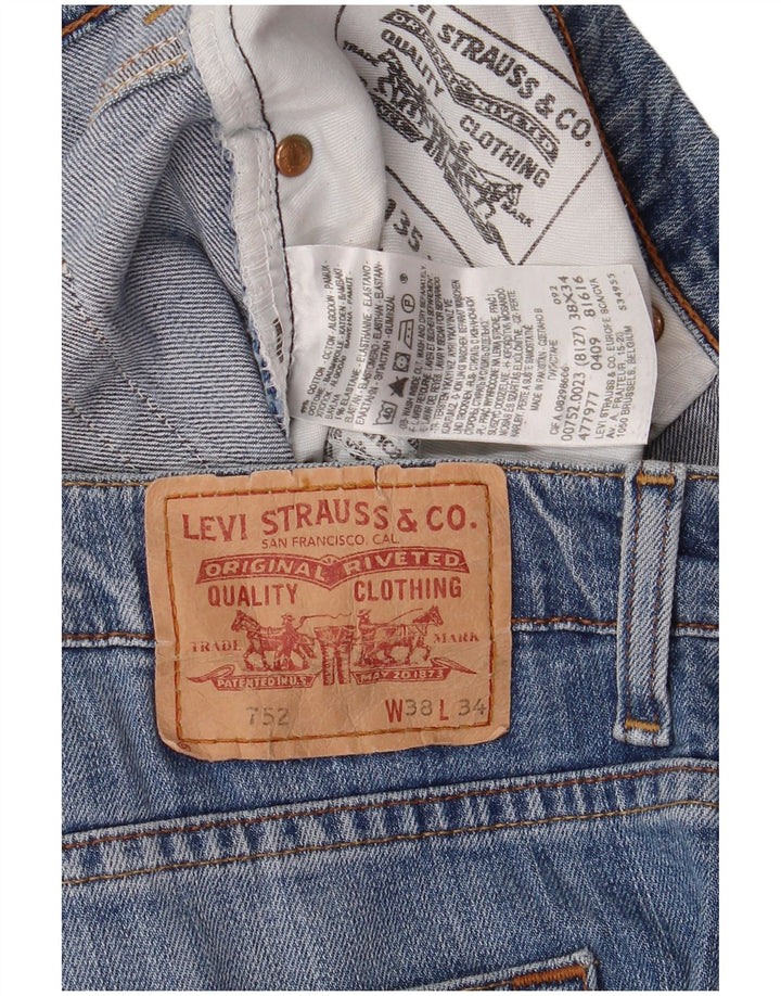 Levi's Uomo 752 Jeans dritti W38 L29 Cotone blu