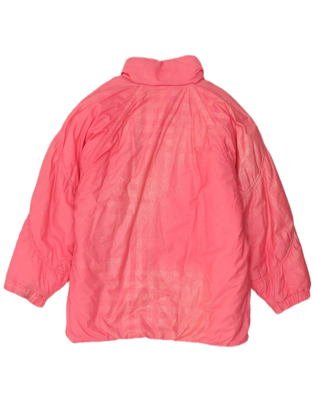 Cappotto imbottito oversize da donna vintage UK 8 piccolo in cotone rosa