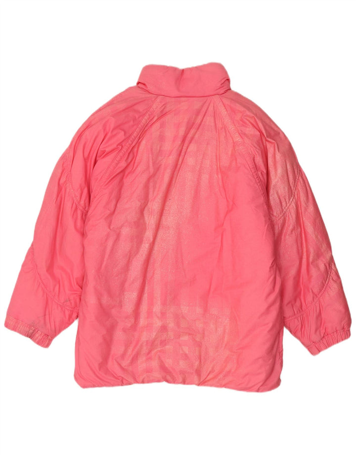 Cappotto imbottito oversize da donna vintage UK 8 piccolo in cotone rosa