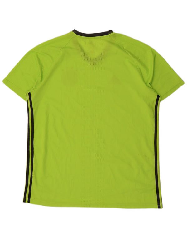 Adidas Uomo Deutscher Fussball Bund T-shirt Top XL Verde Poliestere
