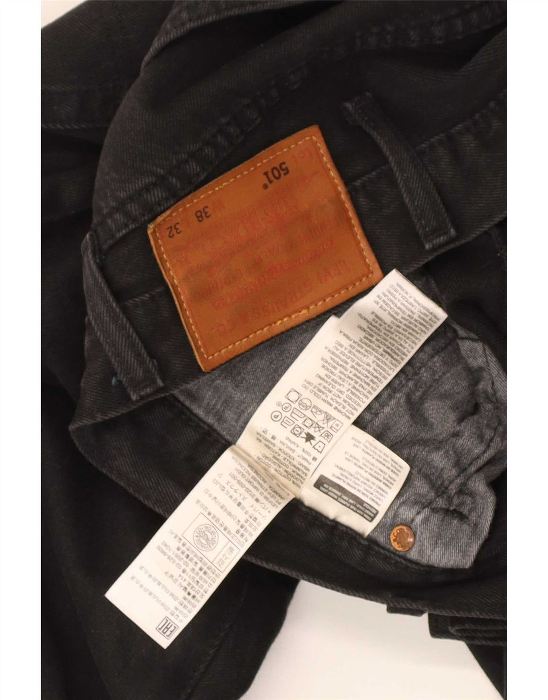 Levi's Uomo 501 Jeans dritti W38 L32 Cotone Nero